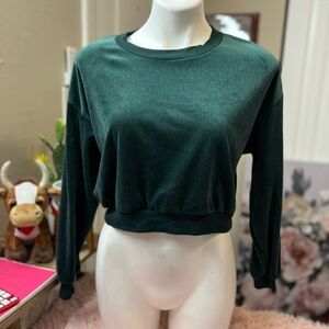 Heart & Hips Cropped velvet sweater size SMALL